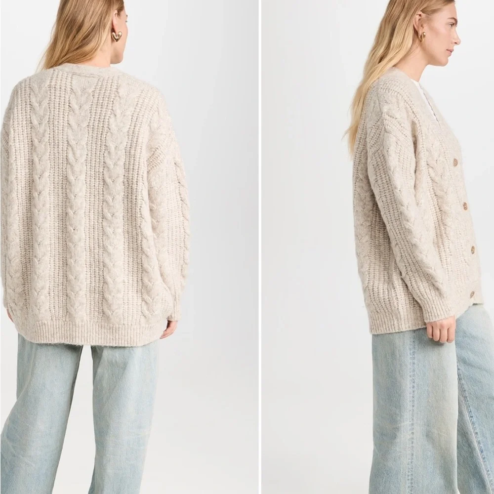 Cable Cocoon Cardigan oatmeal - Picture 11 of 12